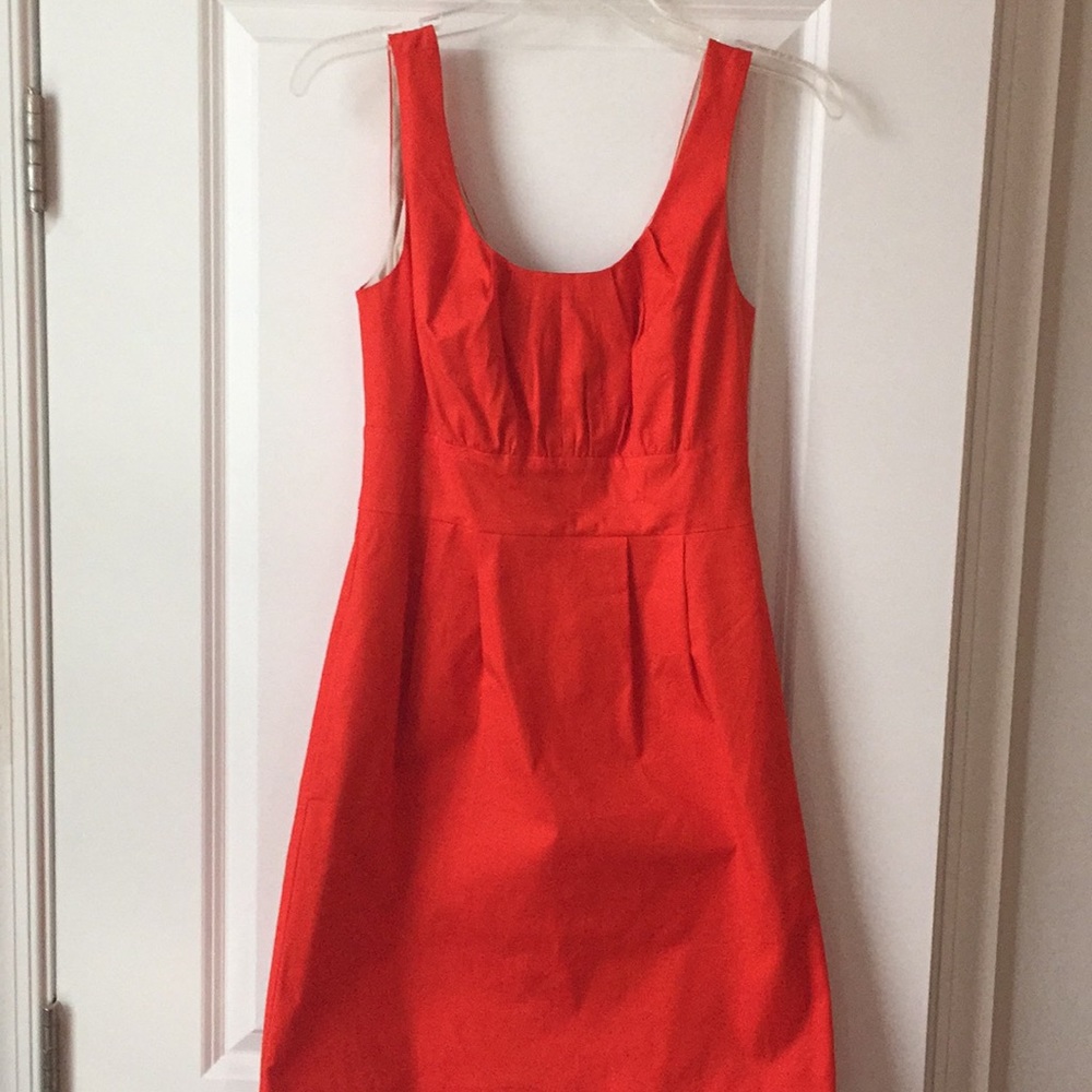 J Crew red orange suiting dress size 0